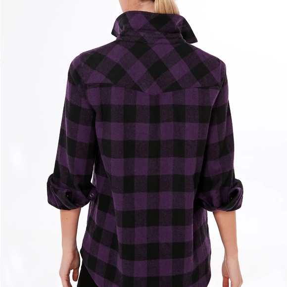 TUCKERNUCK Aubergine Check Parker Shacket - Picture 6 of 8